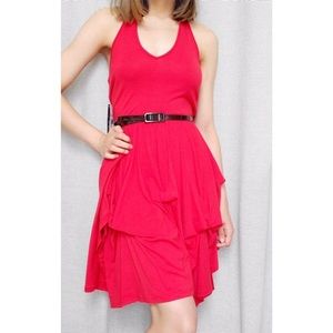 Red curtain dress